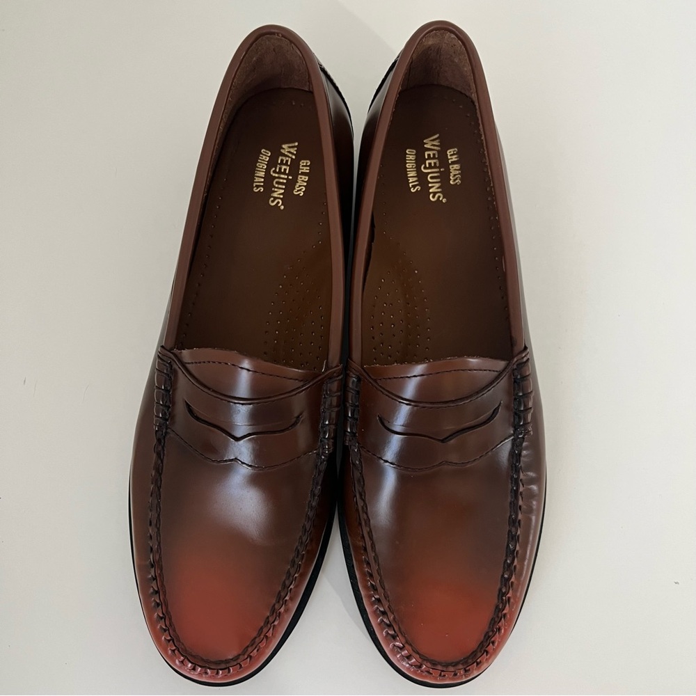 G.H. Bass Weejuns Brown Leather Ombre Whitney Loafers - Picture 2 of 9